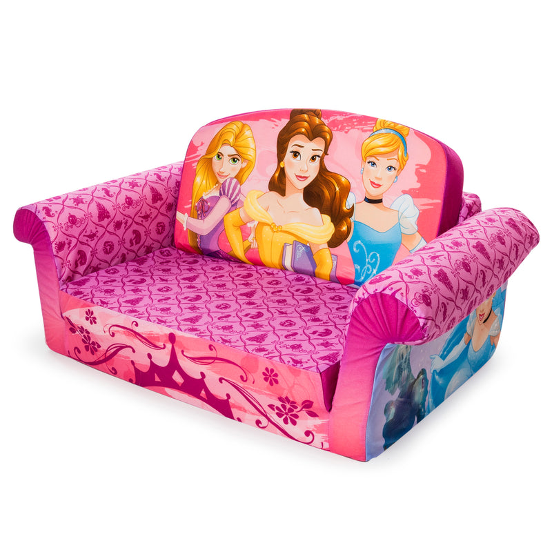 Marshmallow Furniture 2-in-1 Flip Open Couch Bed Furniture, Disney Princesses
