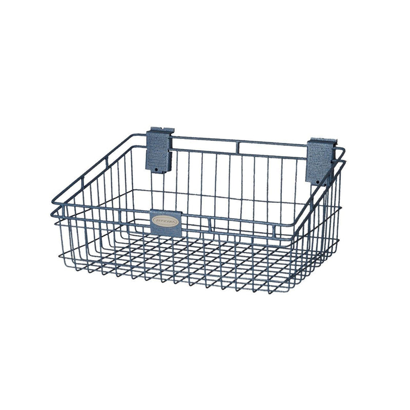Suncast Storage Trends 12x18 Inch Slatwall Mounted Wire Basket, Blue (Open Box)