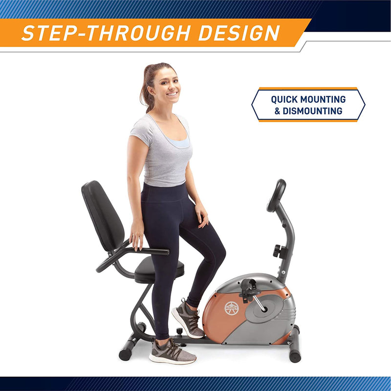 Marcy ME709 Recumbent Magnetic Exercise Bike Cycling Home Gym Workout Equipment