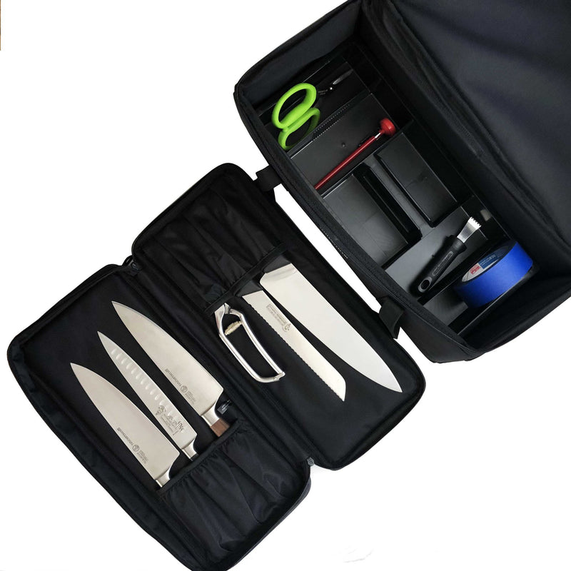 Messermeister Durable Soft Side Culinary Tool Knife Storage Organizer Box, Black