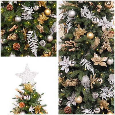 Easy Treezy 7.5 Foot Prelit Douglas Fir Artificial Christmas Tree, Metallic