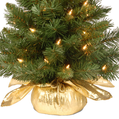 National Tree Company 2 Ft Prelit Fir Christmas Tree w/ Base (Open Box)