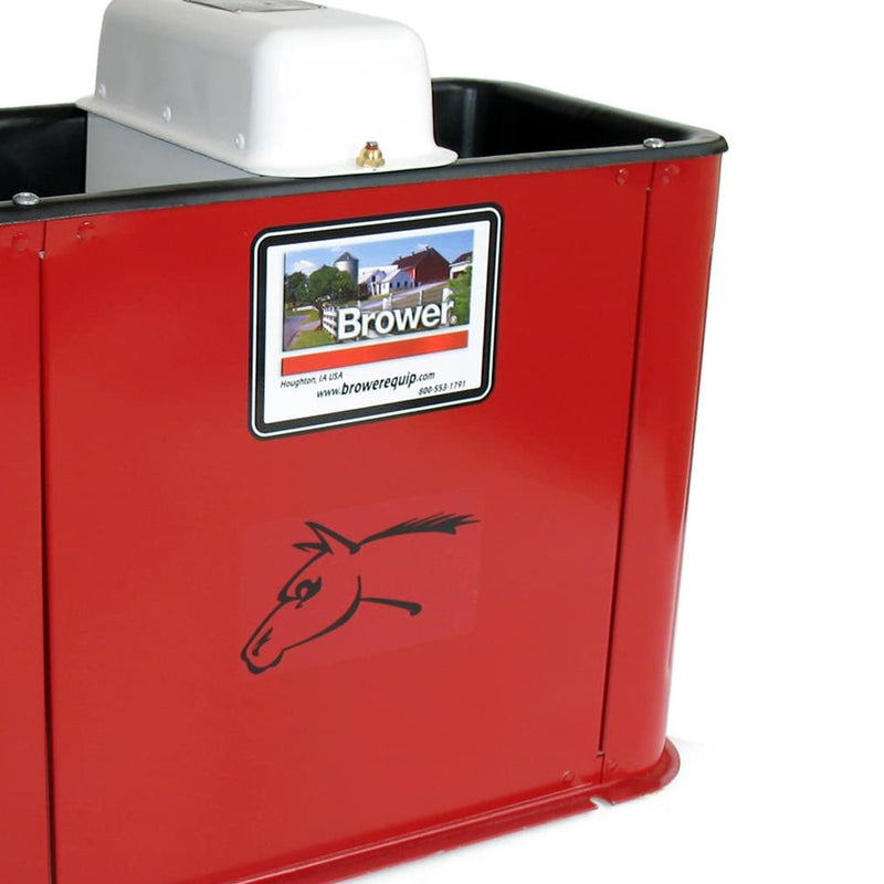Brower 18 Inch Insulated Steel Electric Heated Livestock Waterer, Red (Open Box)