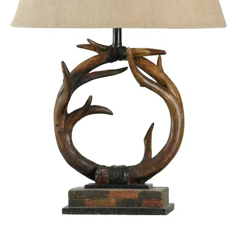 StyleCraft Signature 30 Inch 150W Antler Table Lamp Portable Light, Dark Brown