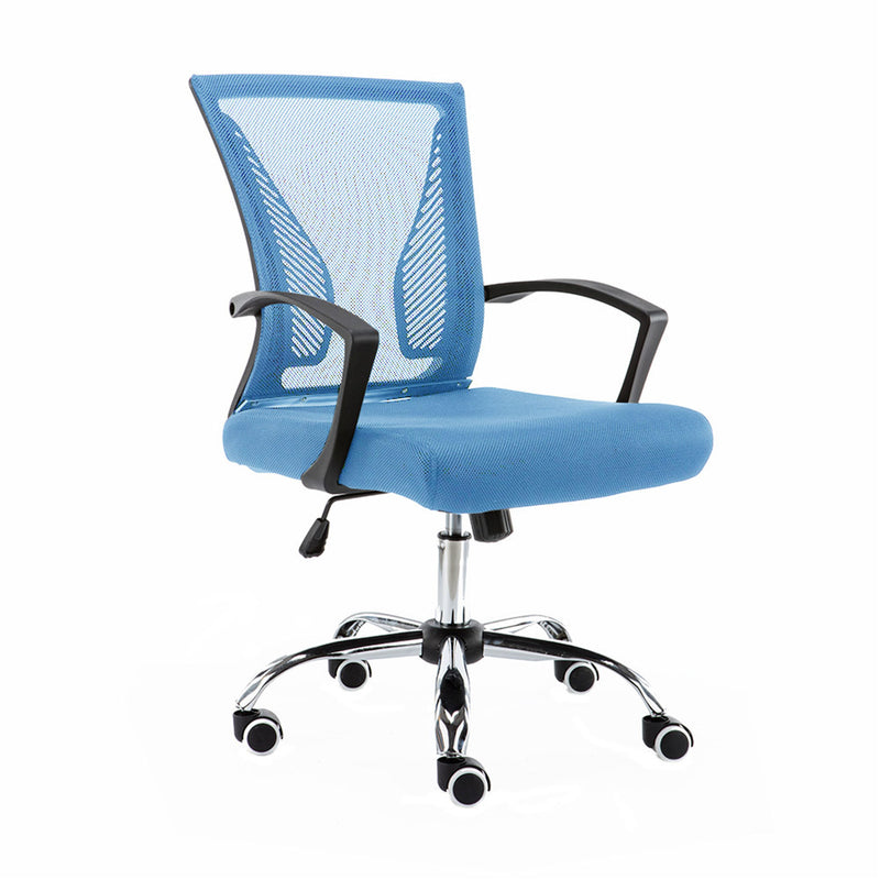 Modern Home Zuna Ergonomic Mesh Mid Back Office Desk Rolling Chair, Black & Blue