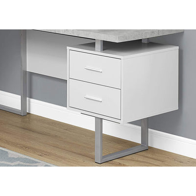 Monarch Specialties Left or Right Facing Modern Home Office Computer Desk, White