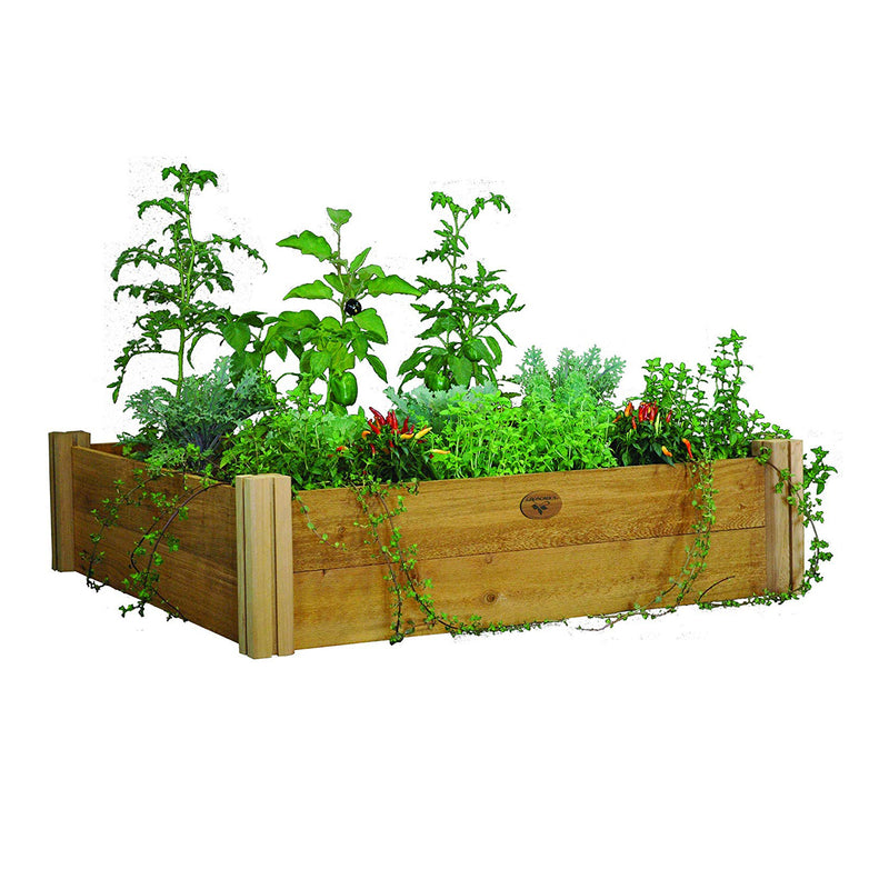 Gronomics Red Cedar Modular Raised Garden Bed 48 x 48 x 13 Inches, Unfinished