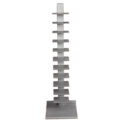 SEI Furniture 55" Freestanding 11 Tier Metal Spine Tower Shelf Organizer, Silver