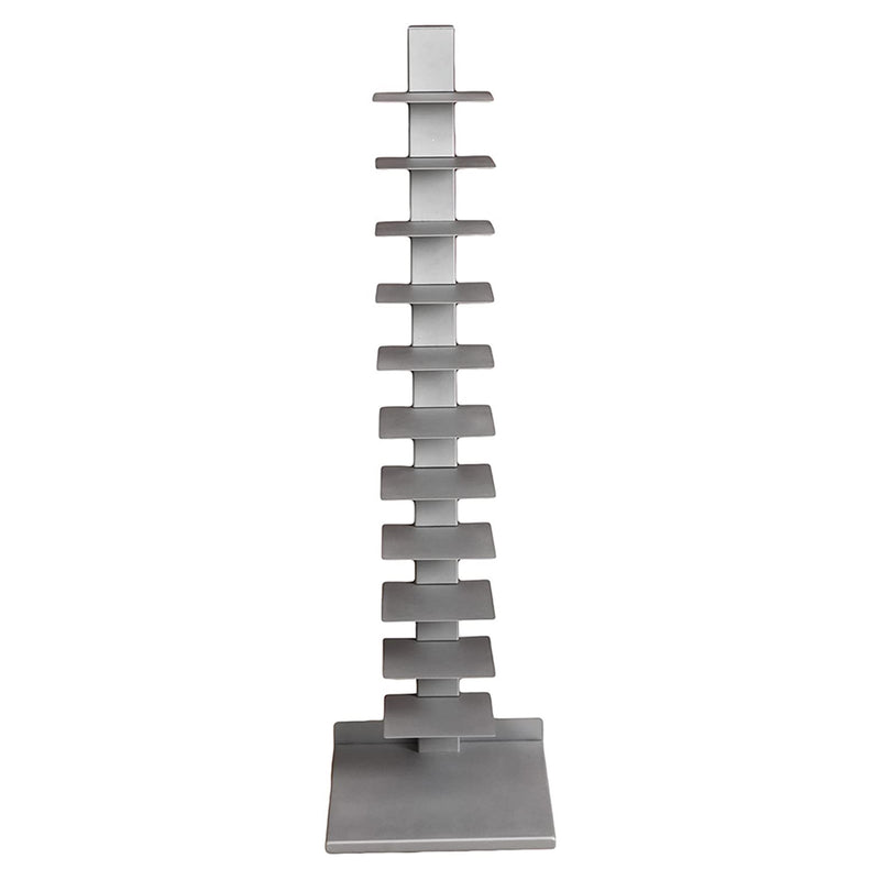 SEI Furniture 55" Freestanding 11 Tier Metal Spine Tower Shelf Organizer, Silver