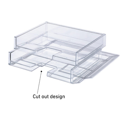 Like-It Universal Organizer Storage Tray Set for Home or Office, Clear (4 Pack)