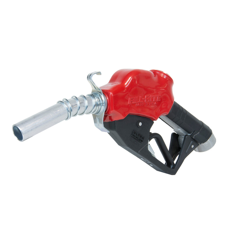 Fill-Rite N100DAU13 1" Ultra Hi-Flow Gas Pump Fuel Hose Nozzle with Hook, Red