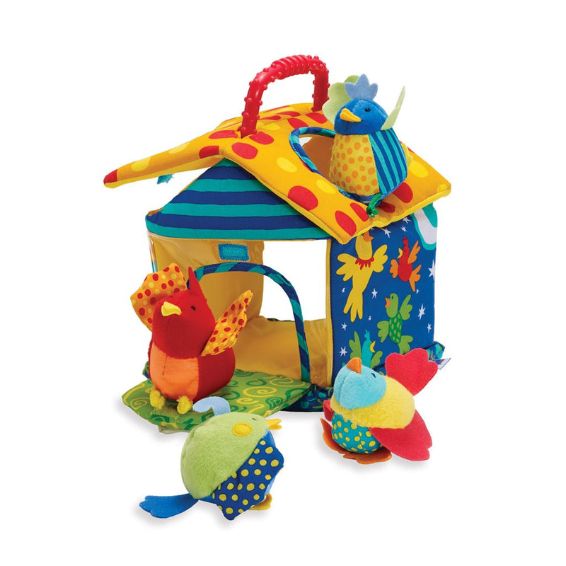 Manhattan Toy Put and Peek Soft Interactive Birdhouse with 4 Colorful Birds