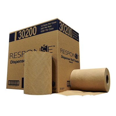 NPS Response Recycled Natural Hardwound Paper Towel Roll Dispenser (Case of 12)