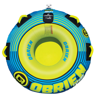 O'Brien Le Tube 56 Inch 1 Rider Towable Inner Tube w/ Shock Ball & Rope Float