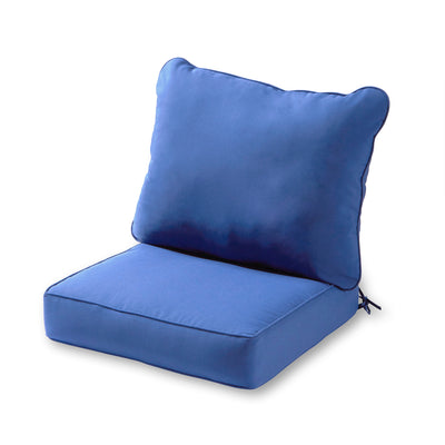 Greendale Home Fashions Deep Seat Outdoor Furniture Chair Cushion Set, Marine