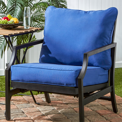 Greendale Home Fashions Deep Seat Outdoor Furniture Chair Cushion Set, Marine