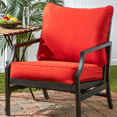 Greendale Home Fashions Deep Seat Outdoor Furniture Chair Cushion Set, Salsa