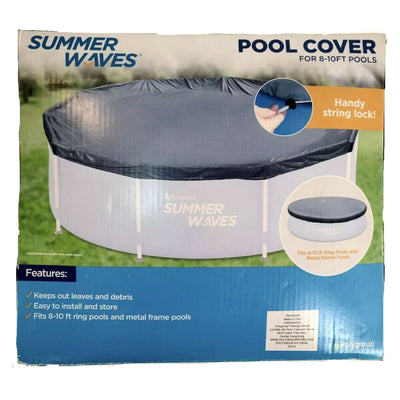 Summer Waves P521400F0 14 x 14 Ft PVC Above Ground Swimming Pool Cover, Blue