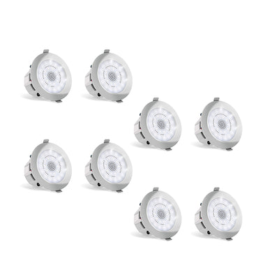 Pyle 4 Inch 2 Way 160W Bluetooth Ceiling Wall Speakers and LED Light (8 Pack)