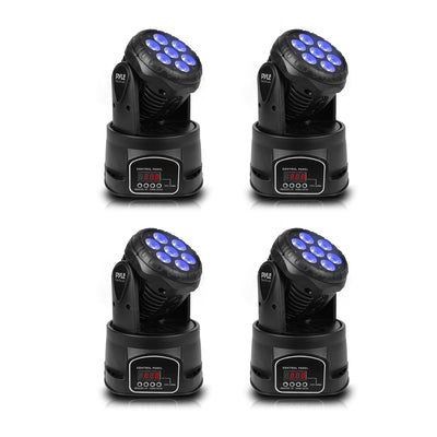 Pyle Multi Colored LED Rotating DJ Stage Strobe Light Projector System (4 Pack)