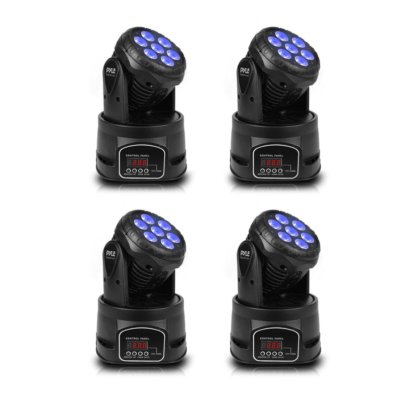 Pyle Multi Colored LED Rotating DJ Stage Strobe Light Projector System (4 Pack)