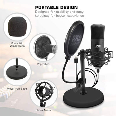 Pyle PDMIKT100 Pro Audio Recording Computer Microphone Kit with Case (2 Pack)