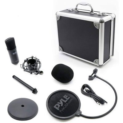 Pyle PDMIKT100 Pro Audio Recording Computer Microphone Kit with Case (2 Pack)