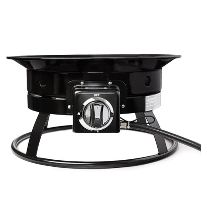 Kinger Home 19 Inch Portable Propane Gas Round Stainless Steel Fire Flame Pit