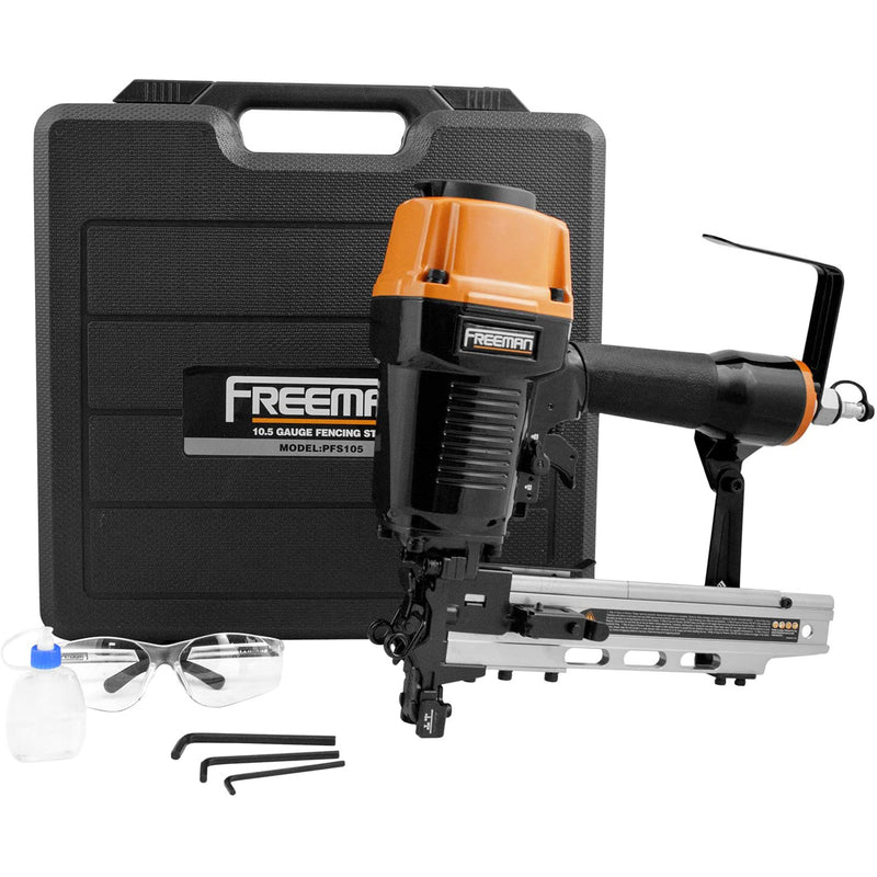 Freeman PFS105 Pneumatic 10.5-Gauge 1-9/16 inches Fencing Stapler with Case