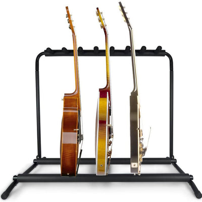 Pyle PGST43 Instrument 7 Slot Universal Guitar Floor Stand Rack Holder (4 Pack)