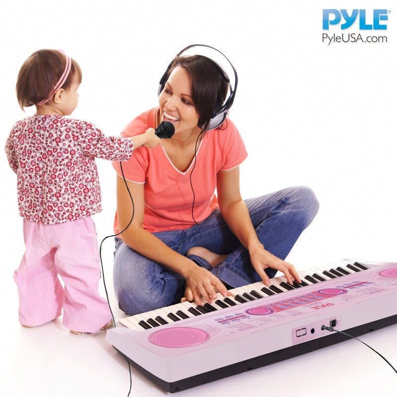 Pyle PKBRD4911PK Portable Rechargeable Kids Music Keyboard with Wired Microphone