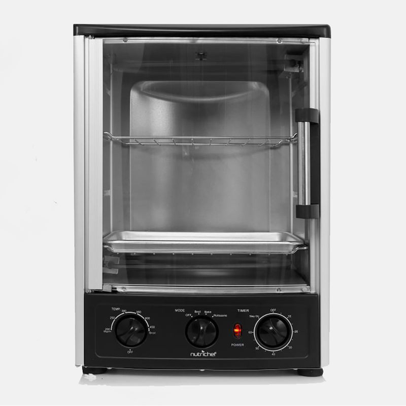 NutriChef Countertop Rotisserie Toaster Oven Cooker w/ Rack & Pan (Open Box)