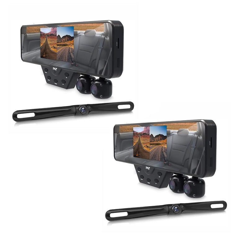 Pyle Dash Cam Car Video Recording System with 1080P Night Vision Camera (2 Pack)