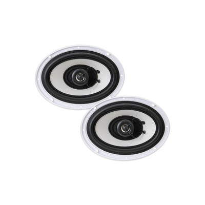 Pyle 6x9 Inch 260W Water Resistant Marine Speakers, White (1 Pair) (Open Box)