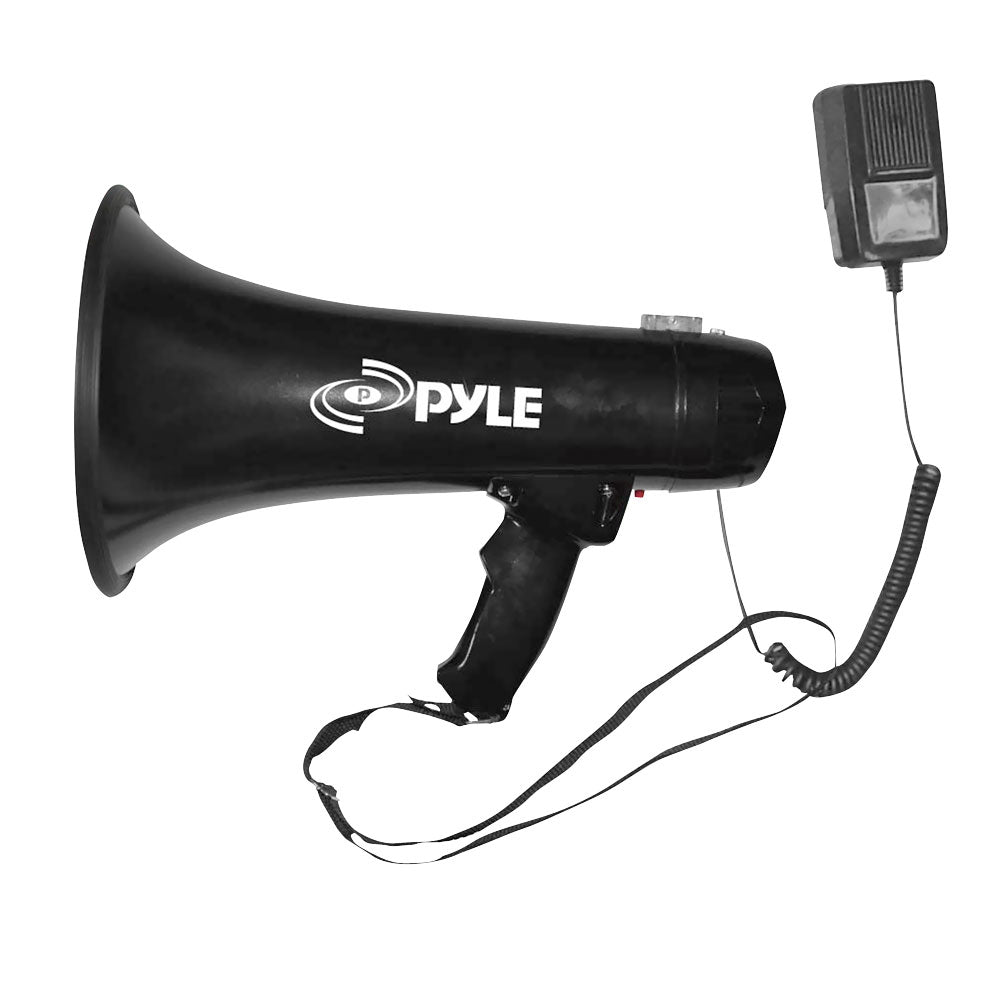 Pyle Pro PMP43IN 0W 100 Yard Sound Range Portable Bullhorn Megaphone, Black - VMInnovations