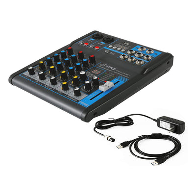 Pyle 4 Channel Bluetooth Sound Board Mixer System for DJ Studio Controller Audio