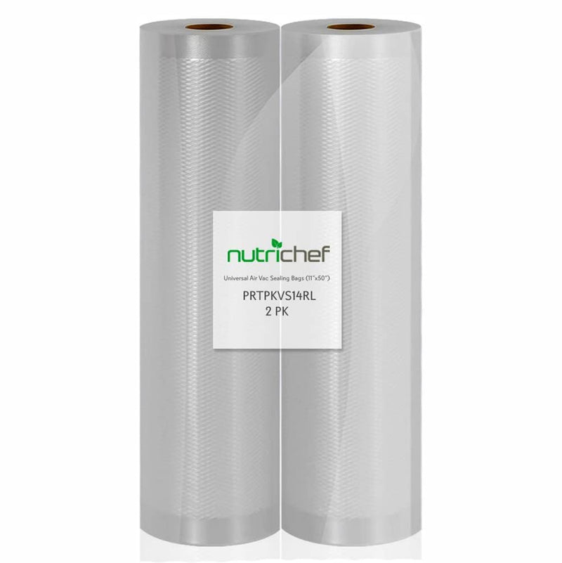 NutriChef Premium Vacuum Commercial Grade Food Storage Sealer Rolls (2 Pack)