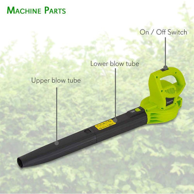 SereneLife 6 Amp 135 MPH Corded Handheld Leaf Blower Lawn Sweeper Tool (Used)
