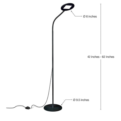 Brightech PT-1FW0-86HJ Contour Flex LED Standing Pole Floor Lamp with Gooseneck
