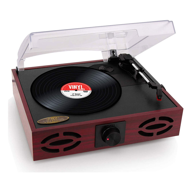Pyle 3 Speed Vintage Classic Record Player with Vinyl to MP3 Recording (2 Pack)