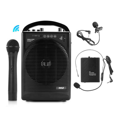 Pyle Portable PA Speaker Microphone System w/ Handheld, Headset & Lavalier Mics