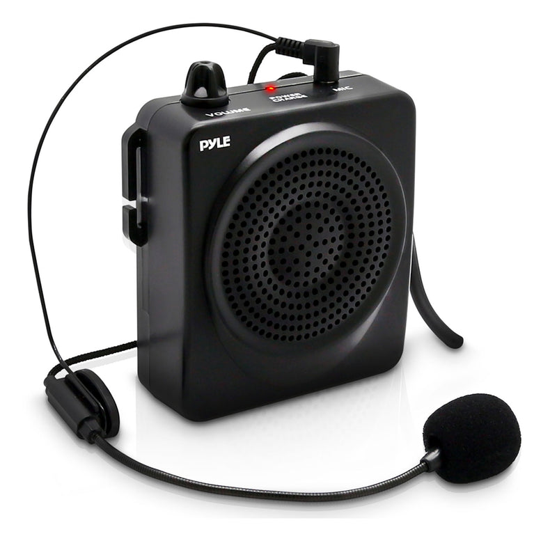 PylePro PWMA50B 50 Watt Portable Rechargeable PA System with Headset Mic, Black