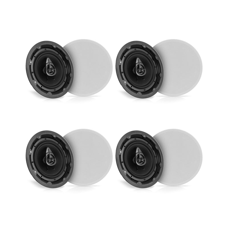 Pyle Dual 8 Inch 360W In Wall/Ceiling Bluetooth Home Audio Speaker Kit (4 Pack)