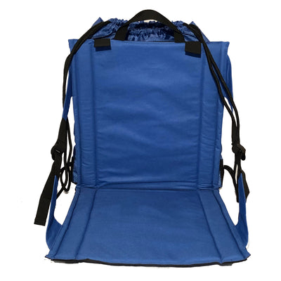 Ostrich PK-9000B PakSeat Padded Folding Stadium Seat Backpack String Bag, Blue