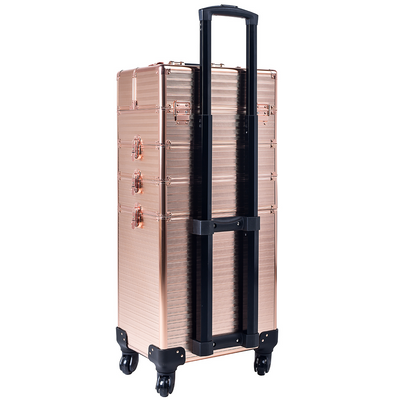 Channcase 4 in 1 Portable Professional Makeup Trolley Cart w/ Wheels, Rose Gold - VMInnovations