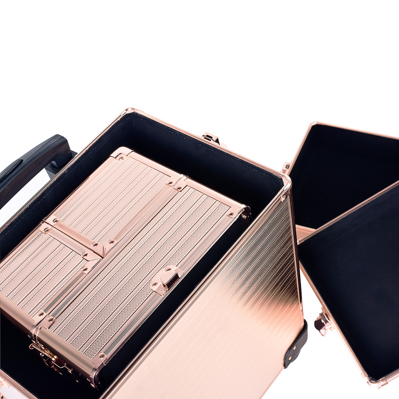 Channcase 4 in 1 Portable Professional Makeup Trolley Cart w/ Wheels, Rose Gold - VMInnovations