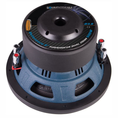 Soundstream 500W 8 Inch Reference R3 Series Dual 2 Ohm Subwoofer, Blue/Black