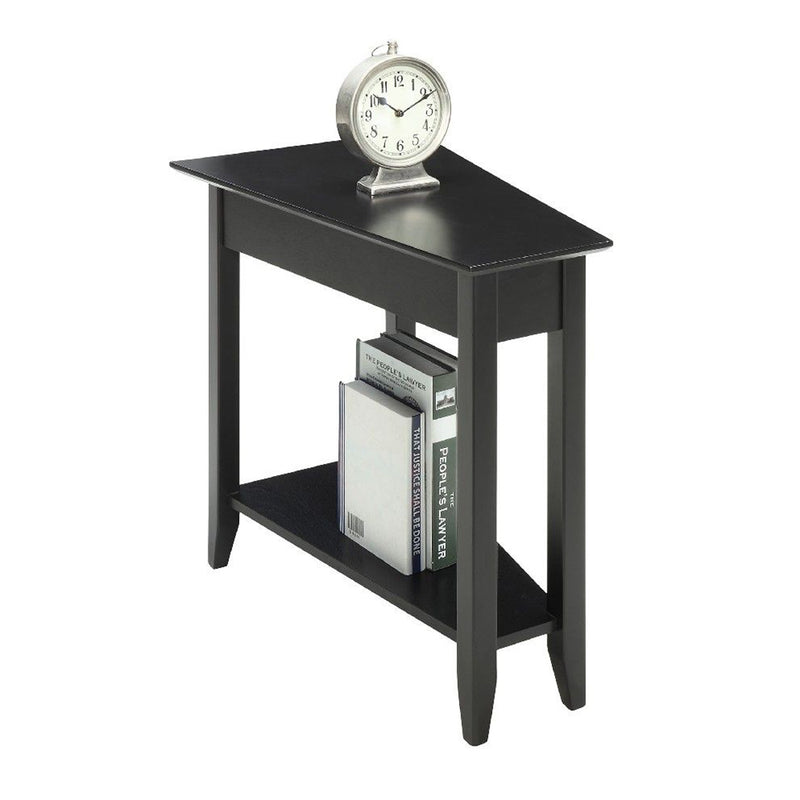 Convenience Concepts American Heritage V Shape Wedge End Table, Black (Wood)