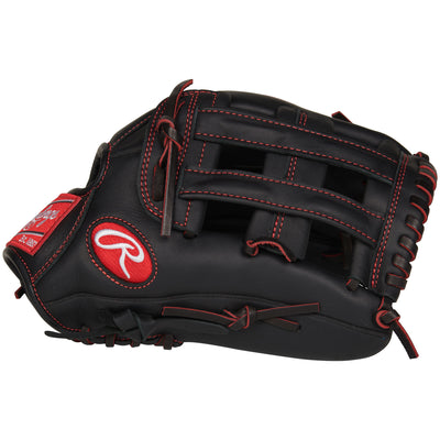 Rawlings R9 Series Left Throw 12 Inch Youth Pro Taper Fit Baseball Glove, Black