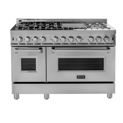 ZLINE 48" Professional 7 Burner Oven Range w/ Cast Iron Grill, Stainless Steel